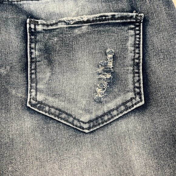 Elite Jeans Distressed Daisy Duke Fringe High Rise Wedgie Denim Jean Shorts - Picture 5 of 7